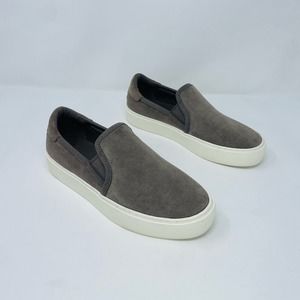 UGG Jass-Suede Platform Sneakers-Gray-Size 8